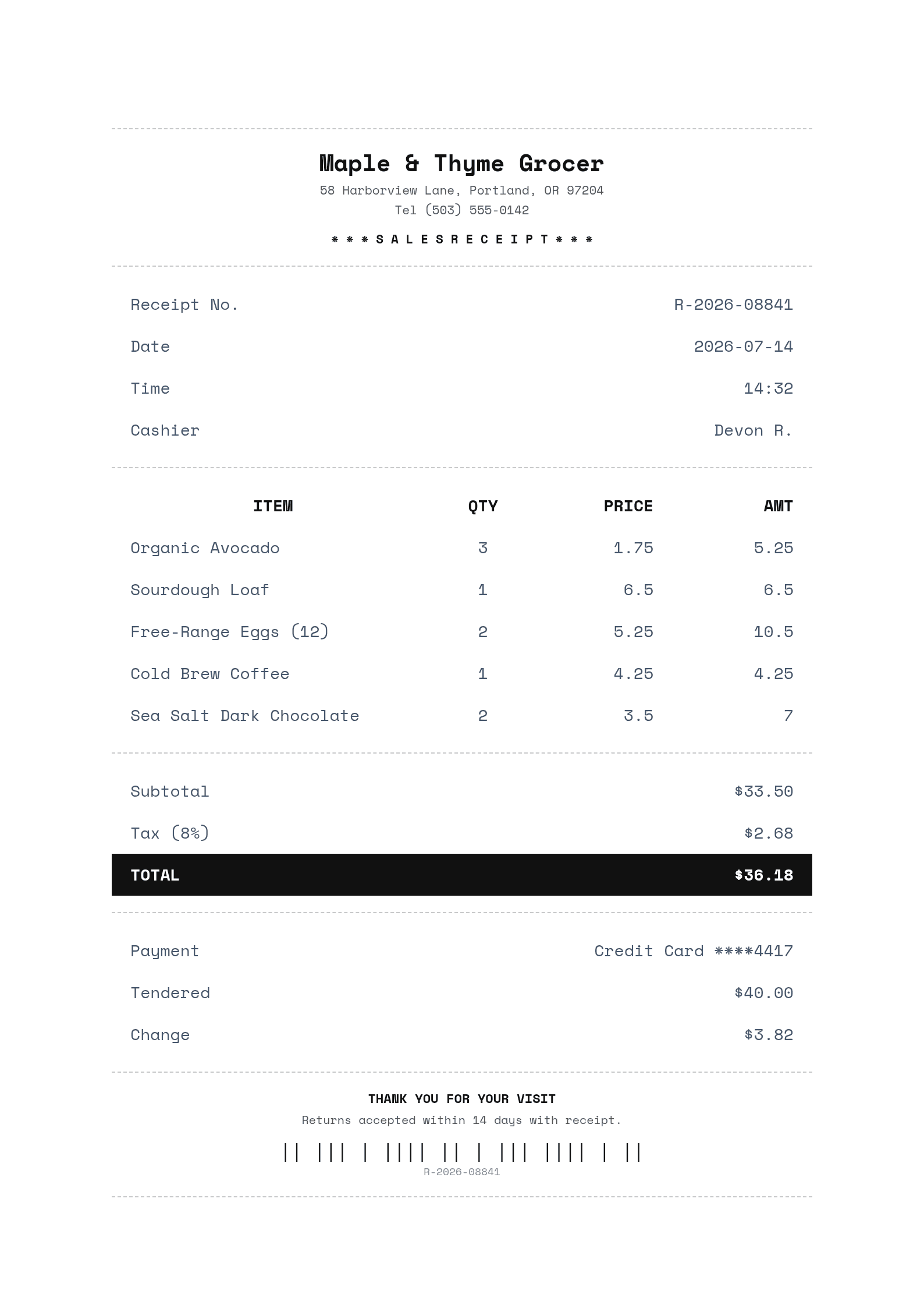 Receipt