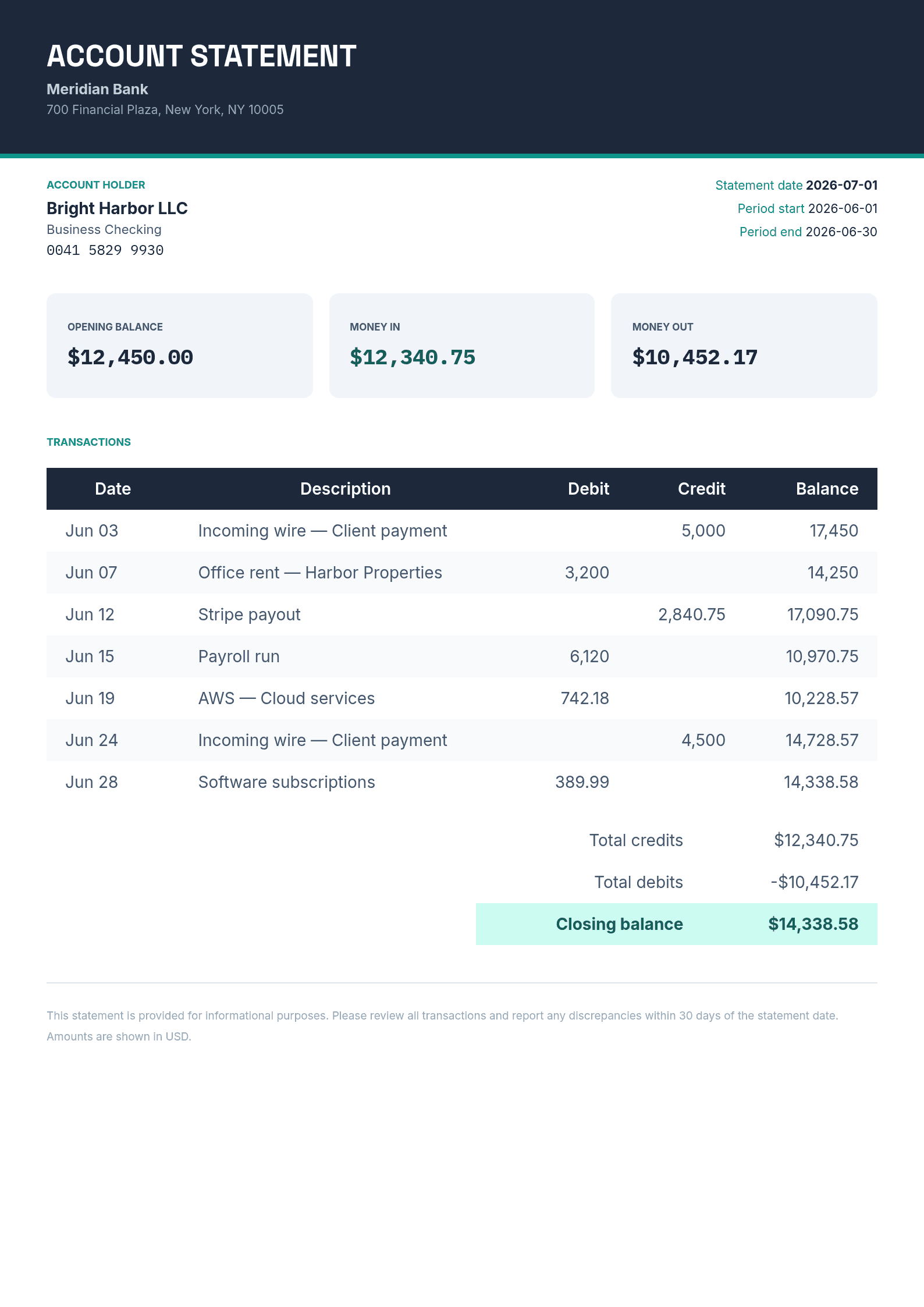 Account Statement