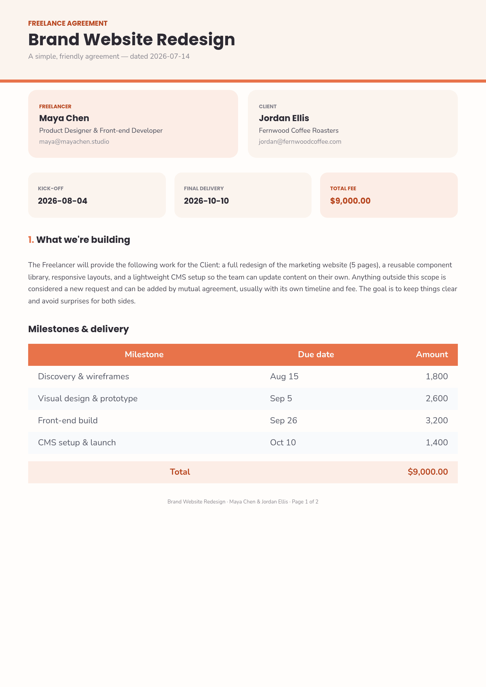 Freelance Contract