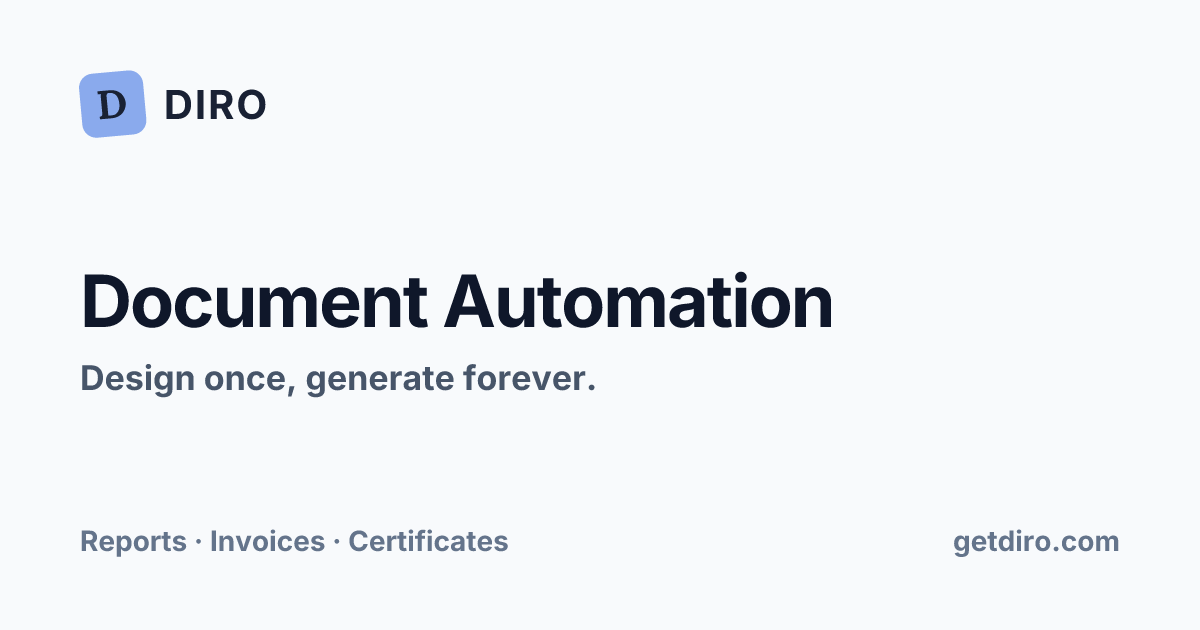 Document Automation & PDF Generation | Diro